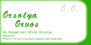 orsolya orvos business card